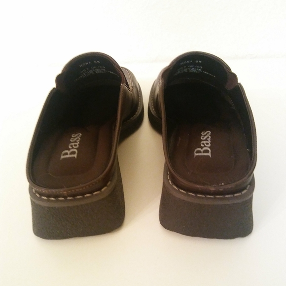 NEW BASS TIONA Leather Moccasin Clogs Mules Shoes - Picture 5 of 8